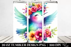 Cartoon-Style Hummingbird | 20 oz Tumbler Product Image 2