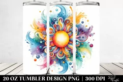 Vibrant Sun Abstract Tumbler | 20 Oz Tumbler Product Image 2