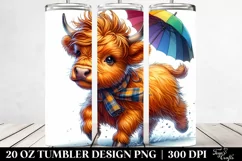 Cute Expressive Highlandcow 20 Oz Tumbler Product Image 2