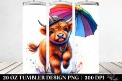 Cute Expressive Highlandcow 20 Oz Tumbler Product Image 2