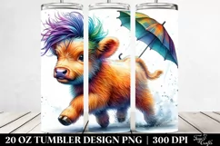 Cute Expressive Highlandcow 20 Oz Tumbler Product Image 2