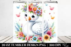 Colorful Flower Crown Swan | 20 oz Tumbler Product Image 2