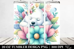 Sleeping Polar Bear Flower | 20 Oz Tumbler Product Image 2