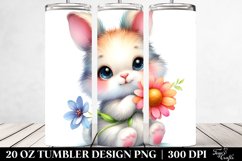 Cute Baby Rabbit Cuddling Flower | 20 Oz Tumbler Product Image 2