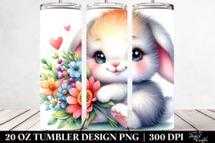Colorful Watercolor Baby Rabbit | 20 Oz Tumbler Product Image 2