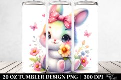 Cute Baby Rabbit Cuddling Flower | 20 Oz Tumbler Product Image 2