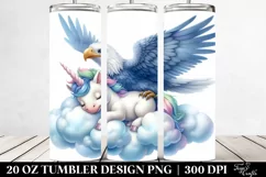 Watercolor Cute Baby Unicorn Napping on Cloud | 20 oz Product Image 2
