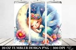 Colorful Fairy Napping Moon | 20 Oz Tumbler Product Image 2