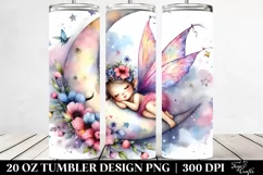 Colorful Fairy Napping Moon | 20 Oz Tumbler Product Image 2