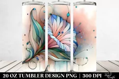 Abstract Stained Morning Glory 20 Oz Tumbler Product Image 2