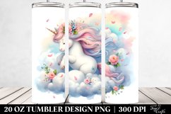 Cute Baby Unicorn with Spring Petals | 20 Oz Tumbler Product Image 2
