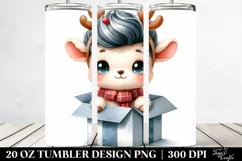 Expressive Baby Lamb with Reindeer Horns 20 Oz Tumbler Product Image 2