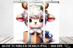 Adorable Baby Lamb with Christmas Lights, Transparent 20 Oz Product Image 2