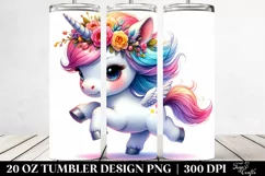 Modest Unicorn Runs, Transparent 20 Oz Tumbler Product Image 2