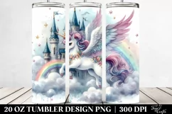 Cute Unicorn Enchanted Castle Sky | 20 Oz Tumbler Product Image 2