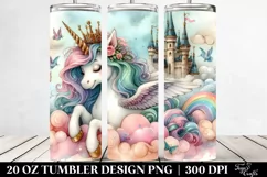 Cute Unicorn Enchanted Castle Sky | 20 Oz Tumbler Product Image 2