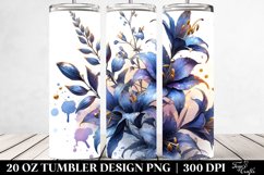 Gloss Lobelia Material Watercolor Splash | 20 Oz Tumbler Product Image 2