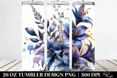 Gloss Lobelia Material Watercolor Splash | 20 Oz Tumbler Product Image 2