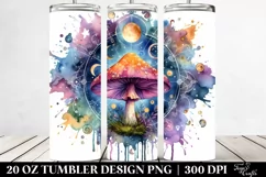 Vibrant Celestial Mushroom Clipart 20 Oz Tumbler Product Image 2
