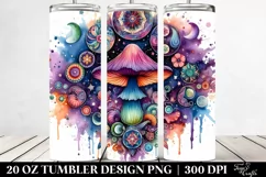 Vibrant Celestial Mushroom Clipart 20 Oz Tumbler Product Image 2