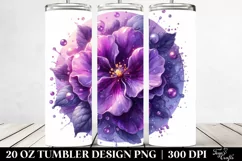 Shiny Violet Watercolor Splash Tumbler | 20 oz Tumbler Product Image 2