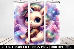 Cute Baby Unicorn Johnny Bravo Dreamy Nebula | 20 Oz Tumbler Product Image 2