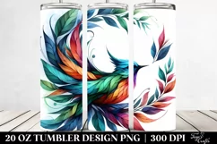 Abstract Vibrant Bird with Plant Leaves. 20 Oz Tumbler Product Image 2