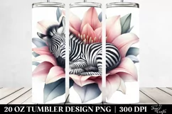 Sleeping Zebra in Flower Petals | 20 oz Tumbler Product Image 2