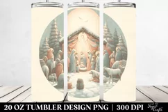 Pastel Vintage Nativity Scene Clipart, Transparent 20 Oz Product Image 2