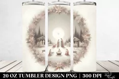 Pastel Vintage Nativity Scene Clipart, Transparent 20 Oz Product Image 2
