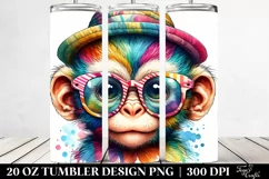 Colorful Baby Monkey with Sun es | 20 oz Tumbler Product Image 2