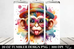 Colorful Baby Monkey with Sun es | 20 oz Tumbler Product Image 2