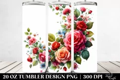 Colorful Floral Frame Clipart, High-Res 20 Oz Tumbler Product Image 2