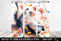 Watercolor Dog Tumbling with Spring Petals | 20 Oz Tumbler Product Image 2