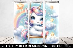 Playful Baby Unicorn Swing | 20 oz Tumbler Product Image 2