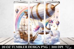Cute Unicorn Playing on Swing from Airship | 20 oz Tumbler Product Image 2