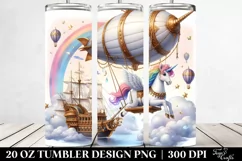 Cute Unicorn Playing on Swing from Airship | 20 oz Tumbler Product Image 2