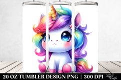 Cute Unicorn Drawing Tumbler | 20 oz Tumbler Product Image 2