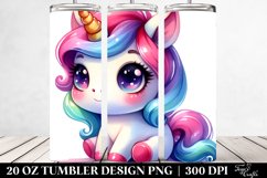 Cute Unicorn Drawing Tumbler | 20 oz Tumbler Product Image 2