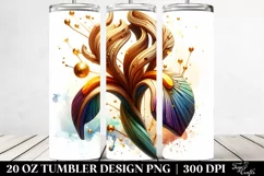 Stained Iris Watercolor Splash | 20 oz Tumbler Product Image 2