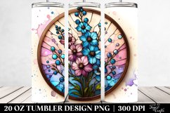 Wooden Delphinium Stained Tumbler | 20 oz Tumbler Product Image 2