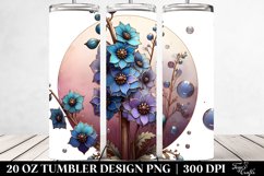 Wooden Delphinium Stained Tumbler | 20 oz Tumbler Product Image 2