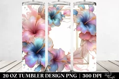 Abstract Shiny Hibiscus 20 Oz Tumbler Product Image 2