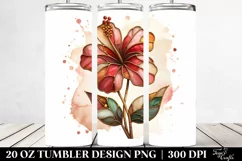 Stained Hibiscus Marble Splash | 20 oz Tumbler Product Image 2