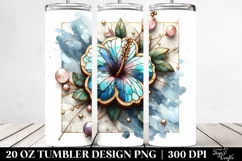 Colorful Hibiscus Marble | 20 Oz Tumbler Product Image 2