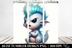 baby Dragon with Cool Haircut, Transparent 20 Oz Tumbler Product Image 2