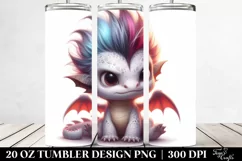 baby Dragon with Cool Haircut, Transparent 20 Oz Tumbler Product Image 2