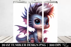 baby Dragon with Cool Haircut, Transparent 20 Oz Tumbler Product Image 2
