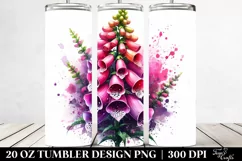 Shiny Foxglove Watercolor Splash | 20 oz Tumbler Product Image 2