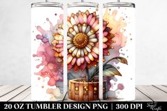 Detailed Gerbera Stained Tumbler | 20 oz Tumbler Product Image 2